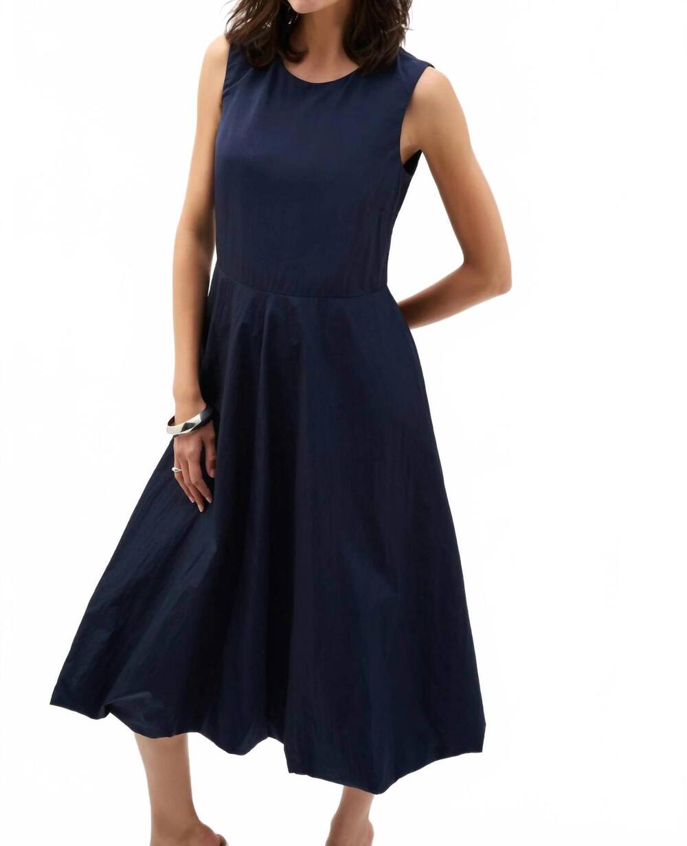 NEW JOSEPH RIBKOFF bubble skirt a-line midi dress in midnight blue